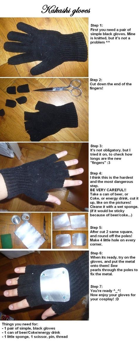 Kakashi gloves Naruto Costume Diy, Tobi Cosplay, Diy Naruto, Naruto Party Ideas, Naruto Theme, Naruto Costume, Gloves Tutorial, Anime Diys, Naruto Birthday