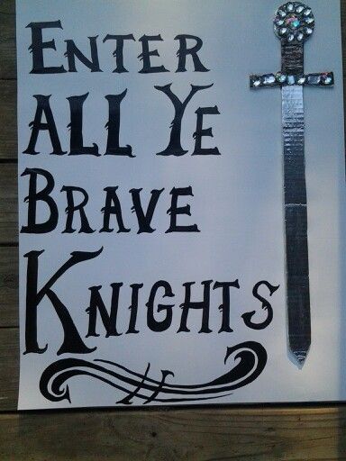 For my son's Monty Pythons Holy Grail Knights of the round table party Round Table Party, Medieval Masquerade, Castle Vbs, Knights Party, Monty Python Holy Grail, Medieval Feast, Kingdom Vbs, Knight Birthday, Knight Birthday Party