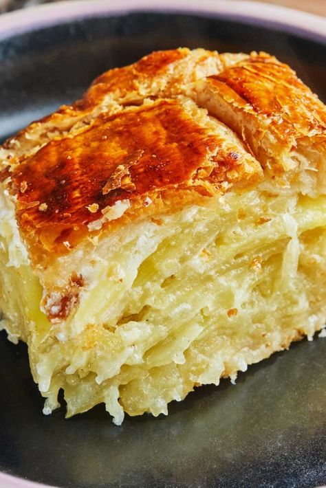 British Cheese Pie, Cheese Onion Pasty, Potato And Onion Pie, British Pie, Cheese And Onion Pasty, Cheese And Onion Pie, Potato Quiche, Potato Casseroles, James Martin Recipes