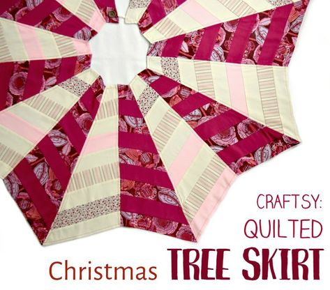 The Quilted Christmas Tree Skirt Pattern - AppleGreen Cottage Diy Quilted Christmas Tree Skirt, Christmas Tree Skirt Pattern, Quilted Christmas Tree Skirt, Quilted Christmas Tree, Skirts Patterns, Christmas Tree Skirts Patterns, Christmas Tree Base, Tree Skirt Pattern, Budget Christmas