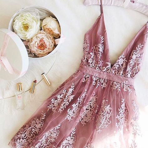 #fashion #dresses #ootd #weddings #weddingdresses #bridesmaids Loving the #color and #details Blush Homecoming Dress, School Event Dress, Formal Ball Gown, Cheap Homecoming Dresses, Pink Homecoming Dress, Lace Party Dresses, Short Homecoming Dress, Lace Homecoming Dresses, Purple Lace