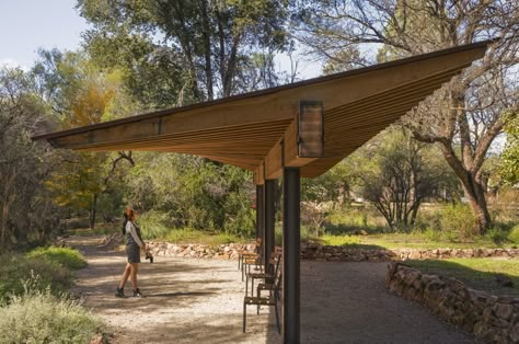 Gallery of Tucson Audubon’s Paton Center for Hummingbird’s Wildlife Pavilion / DUST - 7 Wildlife Pavilion, Cottonwood Leaf, Park Pavilion, Canopy Architecture, Covered Walkway, Backpacking Europe, Structure Architecture, Shade Structure, Site Plan