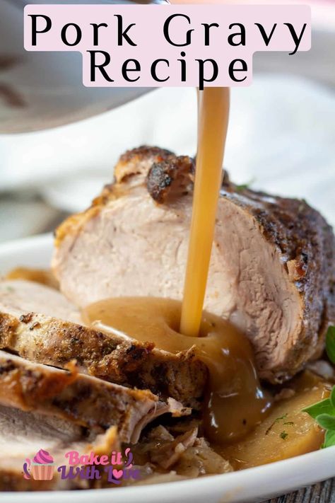 Pork Gravy Recipe, Pork Roast With Gravy, Roast Gravy, Easy Gravy Recipe, Pork Gravy, Butcher's Cut, Pork Sauce, Pork Chops And Gravy, Pork Shoulder Roast