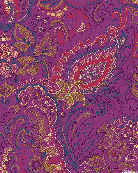 Ashtyn - Speckled Paisley Leaves - Plum Purple Purple Paisley, Paisley Flower, Paisley Wallpaper, Plum Purple, Red Purple, Quilt Patterns Free, Flower Wallpaper, Fabric Store, Quilt Fabric