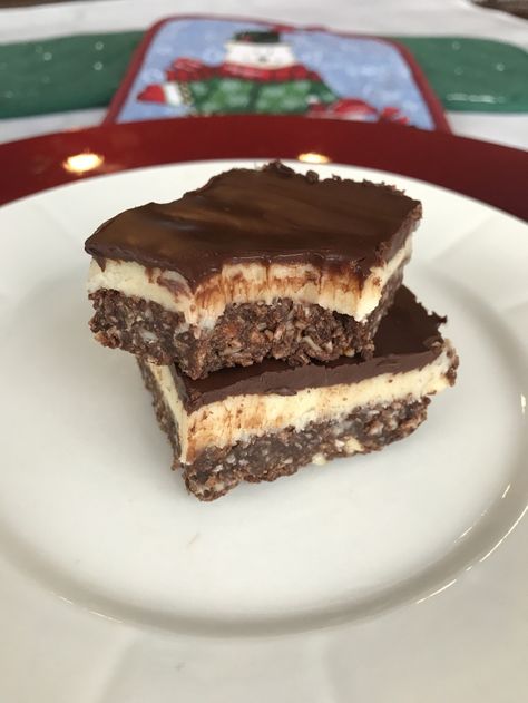 The Best Gluten Free Nanaimo Bar Recipe Gluten Free Christmas Baking, Nanaimo Bar, Nanaimo Bar Recipe, Gluten Free Christmas Cookies, Gluten Free Bars, Nanaimo Bars, Dessert Platter, Gluten Free Christmas, Best Gluten Free