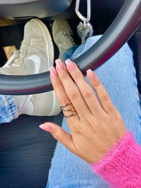 Pink Nails Transparent, Transparent Pink Nails Acrylic Short, Pink Jelly Nails Acrylic Short, Jelly Pink Nails Short, Pink Solar Nails, Light Pink Transparent Nails, Short Mommy Nails, Solar Pink Nails, Nails Acrylic Clear Pink