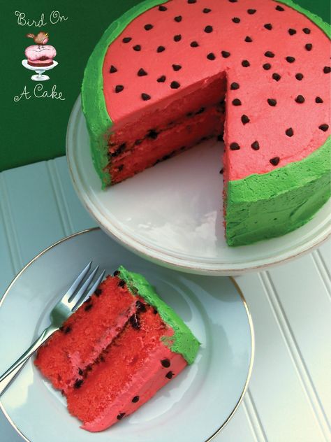 Watermelon Flavored Cake-Watermelon puree and Jell-O give this cake it's flavor, and it is fantastic!  And the frosting is SO good...I just want to eat it with a spoon! Bolo Tumblr, Picnic Cake, Watermelon Cake, God Mat, Deilig Mat, Food Cakes, Creative Cakes, Sweets Treats, Just Desserts