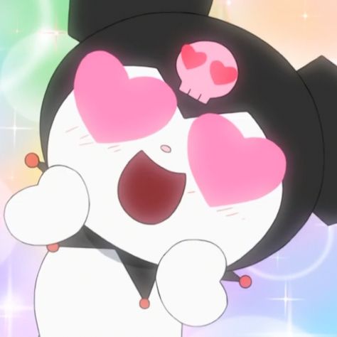 Kuromi Heart Eyes, Onegai My Melody, Kuromi And My Melody, Karakter Sanrio, Melody Hello Kitty, Baby Pink Aesthetic, When I See You, Sanrio Wallpaper, Aesthetic Japan