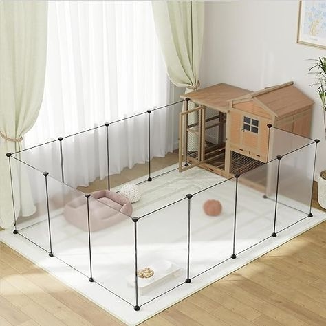 Amazon.com : LURIVA Large Transparent Pet Playpen, 28" H x 20" W, Dog Playpen, Small Animal Playpen, Puppy Playpen, Rabbit Playpen, Dog Pen, Dog Fence, for Kittens, Ferrets, Guinea pigs, Indoor Use, 12 Panels : Pet Supplies Dog Playpen Indoor Ideas, Kitten Playpen, Rabbit Playpen, Puppy Playpen, Pet Playpen, Dog Pen, Dog Playpen, Small Animal Cage, Animal Pen