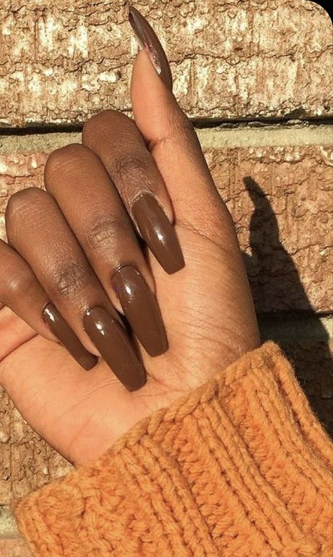 Chocolate Brown Nails, Brown Acrylic Nails, Brown Acrylic, Short Acrylic, Short Acrylic Nails Designs, Brown Nails, Autumn Nails, Short Acrylic Nails, Nails Designs