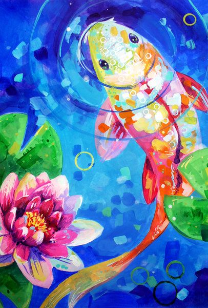 Photo Animaliere, Water Creatures, Animal Medicine, Carpe Koi, Hand Painted Stones, Canvas Ideas, Paint And Sip, Sunset Painting, Ocean Animals