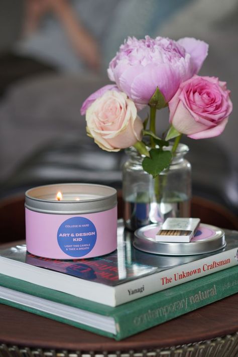 Designed by college students, the Art & Design Candle is a carefully crafted blend of sweet florals and luscious woods Forces Of Nature, Shady Tree, Tin Containers, Kids Lighting, Designer Candles, Ylang Ylang, College Students, Soy Wax, Scented Candles