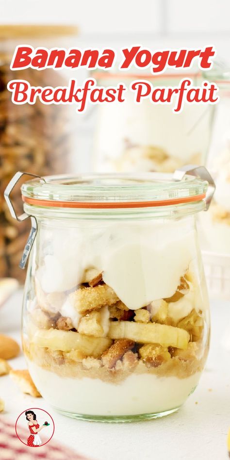 Banana Parfait, Easy Make Ahead Breakfast, 25 Grams Of Protein, Old Fashioned Banana Pudding, Yogurt Parfait Recipe, Banana Yogurt, Parfait Recipe, Pudding Parfait, Pudding Flavors