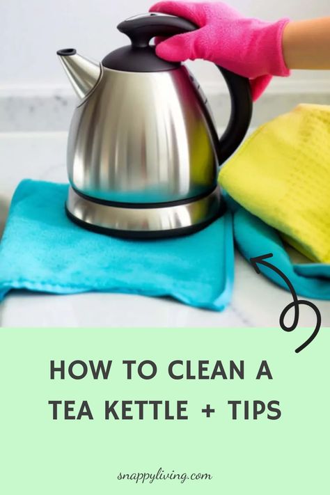 If you’ve ever wondered what’s the best way to clean a tea kettle, or even if you need to, this guide will show you exactly how to do it. Lemon Juice Water, Tea Diffuser, Hard Water Spots, Natural Cleaning Solutions, Baking Soda And Lemon, Silver Teapot, Vinegar Cleaning, Hard Water Stains, Vinegar And Water