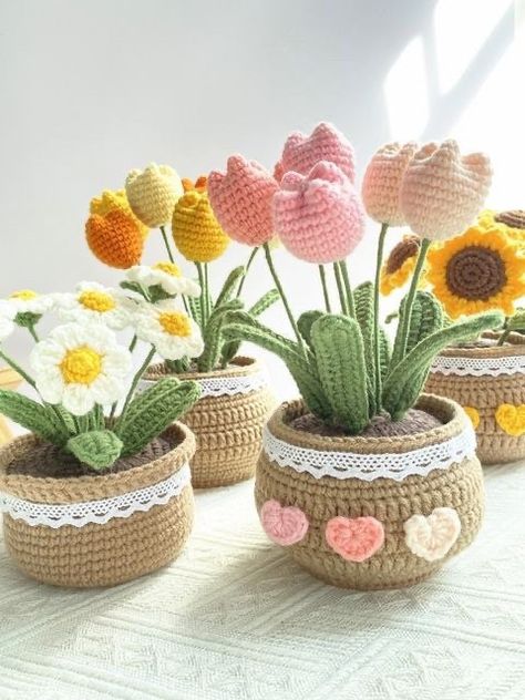 Excited to share this item from my #etsy shop: Crochet pot flower plant, potted flower plant, Car accessories for woman, crochet tulip ,sunflowers , Mother’s Day gift,gift for her Crochet Pot With Flowers, Potted Crochet Flowers, Crochet Pot Flower, Crochet Pot Of Flowers, Crochet Flower In A Pot, Crochet Flowers Pot, Crochet Pot Pattern, Crochet Potted Flowers, Crochet Potted Plants