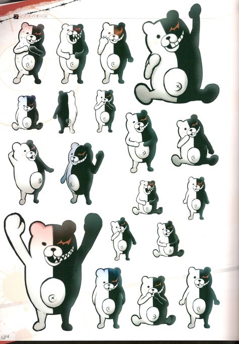 Monokuma Monokuma Aesthetic, Danganronpa Monokuma, Bear Images, Danganronpa 1, Video Game Design, Dangan Ronpa, Danganronpa V3, Anime Fandom, Anime Stickers