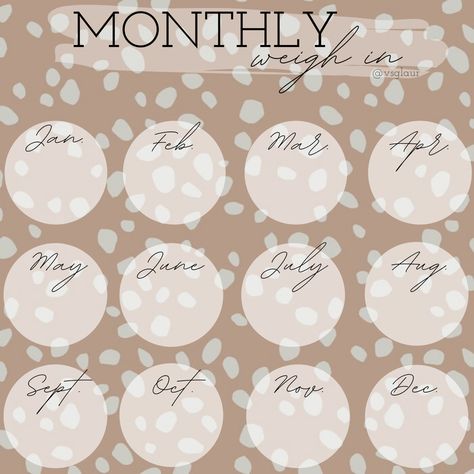 Monthly Weight Tracker, Weight Tracker Template, Weight Tracker, Tracker Template, Get Fit, Health, Instagram