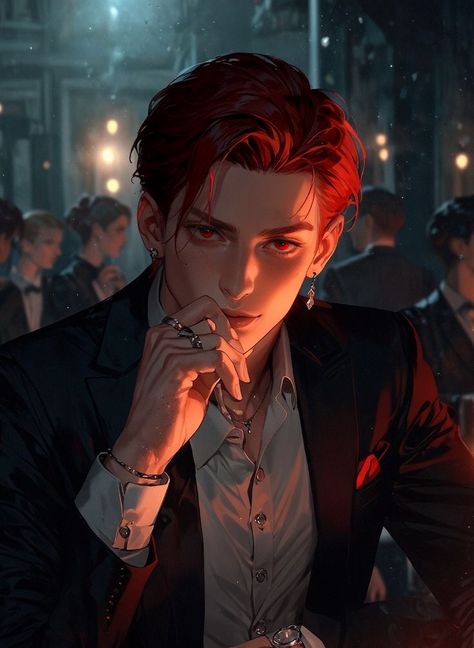 Red Hair Boy Art, Red Hair Boy, Redhead Men, Character Inspiration Male, Vampire Art, Dark Anime Guys, Grand Duke, Read Free Manga, Man Character