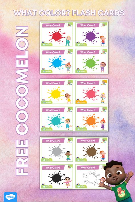 Children will love exploring and learning about the world of color with these bright and colorful CoComelon: What Color? Flash Cards. Use these flash cards to build and reinforce children's color recognition skills. Play a fun memory or color-themed game at home or school! Each card features a different color for children to learn and name. Start with a few cards for younger children and add more as their skills grow. This is also a fun morning activity to add to your circle time routine! Circle Time Routine, Morning Activities, Time Routine, Little Tikes, Circle Time, Kids Lighting, Flash Cards, World Of Color, Color Free