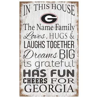 Georgia Bulldogs Weathered Design Hook and Ring Game Georgia Bulldog Room, House Rules Sign, Fan Cave, Sports Prints, In This House, Georgia Bulldogs, How To Show Love, Shop Fans, Rustic Feel