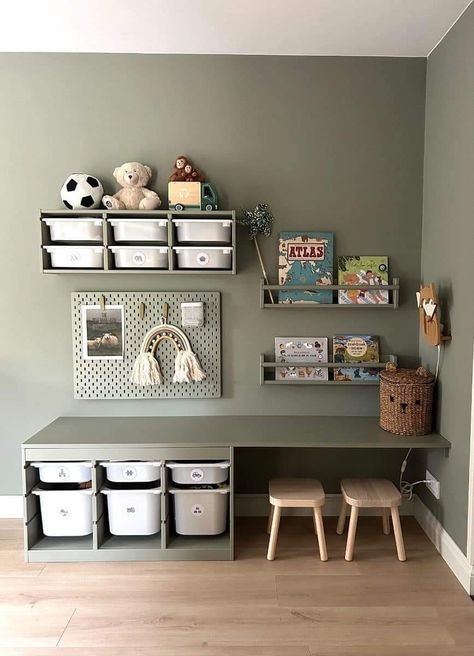 Small Toddler Playroom, Minimal Playroom Ideas, Play Room Boys Small, Toddler Play Corner, Fun Toddler Room Ideas, Kids Craft Room Ideas, Play Corner In Living Room, Kids Corner In Living Room, Boy Playroom Ideas