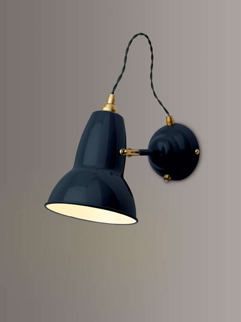 I found this at John Lewis & Partners. What do you think? Anglepoise Wall Light, Anglepoise Lamp, Be Focused, Navy Walls, Inspired Aesthetic, Brass Wall Light, Brass Fittings, Brass Wall, Wall Lighting