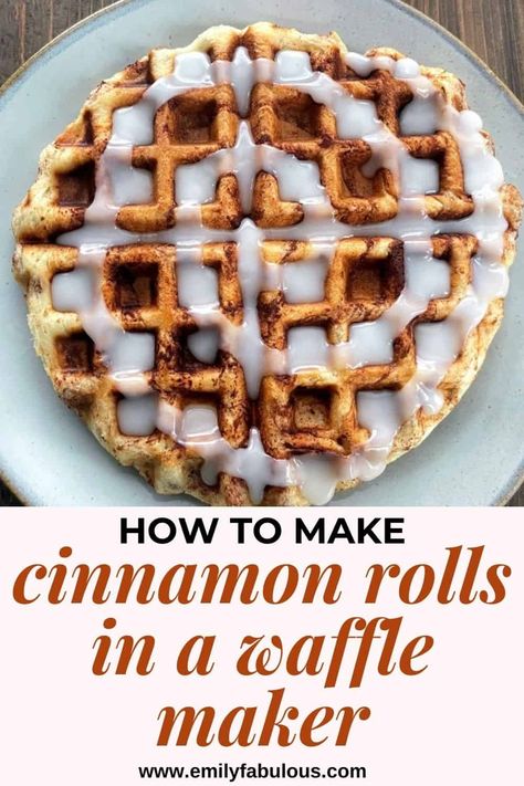 Cook Cinnamon Rolls in a Waffle Maker for the fastest cinnamon roll you will ever make! Waffle Iron Cinnamon Rolls, Cinnamon Roll Waffle, Cinnamon Roll Waffles Recipe, Canned Cinnamon Rolls, Pillsbury Cinnamon Rolls, Cinnamon Roll Waffles, Best Lunch Recipes, Waffle Maker Recipes, Iron Recipes