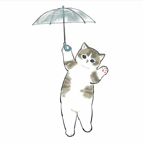 Cat In Raincoat Drawing, Mofu Sand, Custom Ipad, Cat Icon, Cats Illustration, Cute Cats And Dogs, Cute Creatures, Cats Meow, Cat Stickers