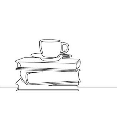 Wine Website, Book And Coffee, Coffee Tattoo, Coffee Tattoos, Yoga Books, Continuous Line Drawing, Drawing Tools, Simple Tattoos, Mixed Media Art