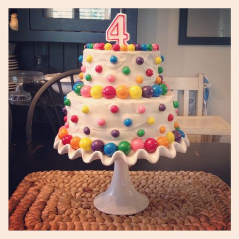 Gum ball birthday cake, a tradition in our home. Cake With Gumballs, Gum Ball Cake Ideas, Gumball Themed Birthday Party, Bubble Gum Themed Birthday Party, Bubble Gum Birthday Cake, Bubblegum Birthday Party, Gumball Birthday Party Ideas, Gumball Birthday Cake, Bubble Gum Birthday Party