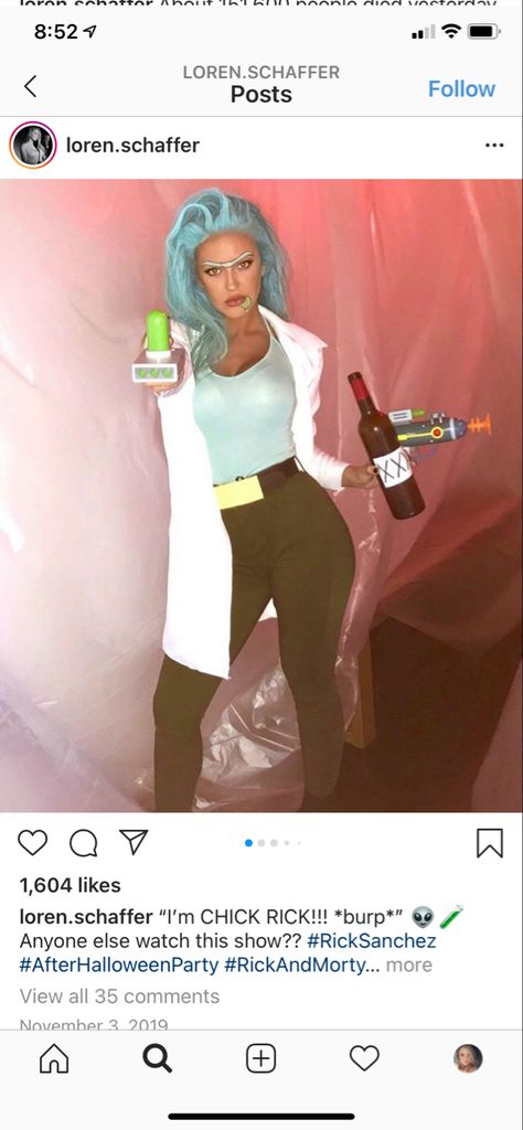 Female Rick Sanchez Costume, Rick And Morty Costume Women, Rick And Morty Couple Costumes, Rick Costume Female, Subtle Costumes, Rick Sanchez Costume, 2024 Costume Ideas, Morty Costume, Rick And Morty Costume