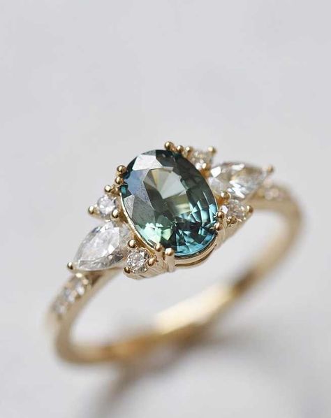 59 Gorgeous engagement rings that are unique Gemstone Wedding Ring Sets, Oval Gemstone Engagement Ring, Colored Gem Engagement Rings, Non Traditional Engagement Ring, Oval Gemstone Ring, Alternative Stone Engagement Rings, Unique Engagement Rings Unique Engagement Rings Non Traditional, Beautiful Rings Unique, Engagement Rings Not Diamond