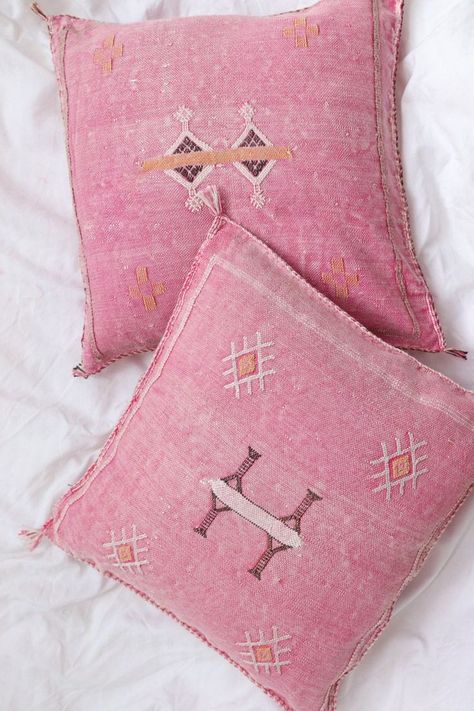 #inspiration #puff #decor #decoration #room #homedecor #decor #minimalist #cute #aesthetic #organic #room #relax #girlboss #aesthetic #tumblr #animal #pet #classy #inspo Anthropologie Pillow, Moroccan Decor Living Room, Pillows Pink, Ikea Pillows, Moroccan Bedroom, Pink Cactus, Silk Pillow Cover, Vintage Pillow Covers, Moroccan Kilim