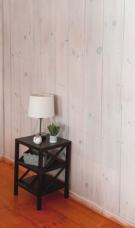 White Wash Knotty Pine Walls, Whitewash Knotty Pine Walls, Whitewash Walls, Whitewash Stained Wood, White Washed Wood Paneling, Painted Pine Walls, White Wood Stain, White Wash Brick Fireplace, Knotty Pine Walls