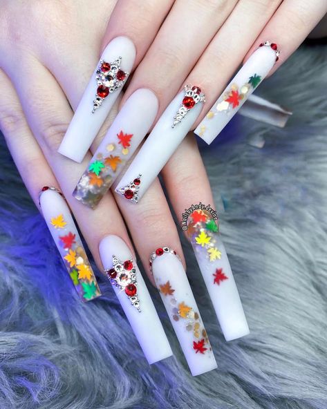 Really Long Nails, Curved Nails, Rose Nail Art, Tapered Square, Nails Salon, Long Acrylic Nails Coffin, Long Square Acrylic Nails, Bling Acrylic Nails, Fall Leaf