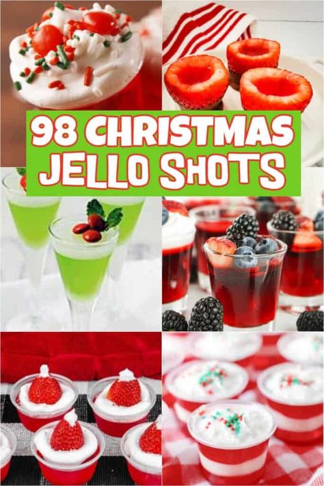 Best Christmas Jello Shots - christmasonadime.com Flavored Shots, Holiday Jello Shots, Dill Ranch, Christmas Jello Shots, Christmas Jello, Boozy Treats, Cranberry Jello, Christmas Shots, Fun Drinks Alcohol