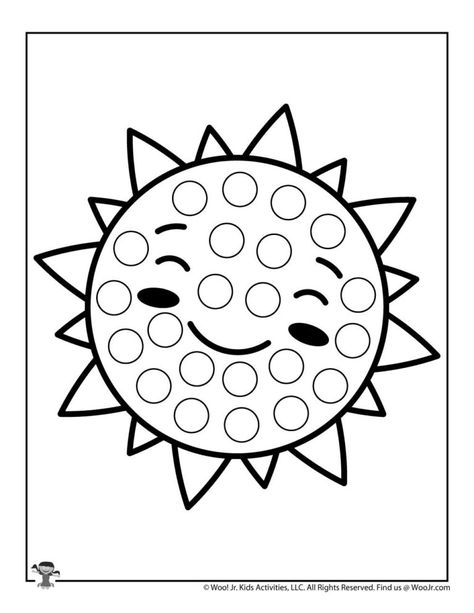 Kawaii Dot Coloring Pages | Woo! Jr. Kids Activities : Children's Publishing Dot Coloring Pages, Teacher Door Decorations, Dot Marker Activities, Printable Lesson Plans, Art Activities For Toddlers, Montessori Toddler Activities, Toddler School, Theme Nature, Do A Dot