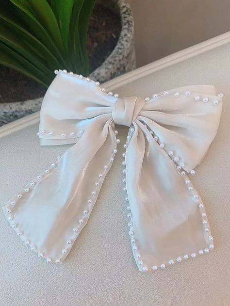 Bow Designs, Hair Tie Accessories, Fancy Bows, Pearl Bow, French Clip, Beautiful Wallpaper For Phone, Bow Decor, Bow Design, Princess Style