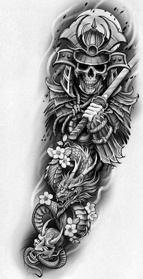 Men’s Upper Arm Tattoos, Half Sleeve Tattoos For Men Upper Arm, Japanese Samurai Tattoo, Half Sleeve Tattoo Upper Arm, Viking Tattoos For Men, Tatoo Inspiration, Half Sleeve Tattoos For Guys, Upper Arm Tattoos, Samurai Tattoo