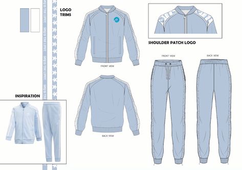 Tracksuit Sketch, Tracksuit Drawing, Active Wear Fashion Illustration, Sports Wear Fashion Illustration, Sports Wear Fashion, Sport Shirt Design, Flat Drawings, Fashion Design Template, Technical Clothing