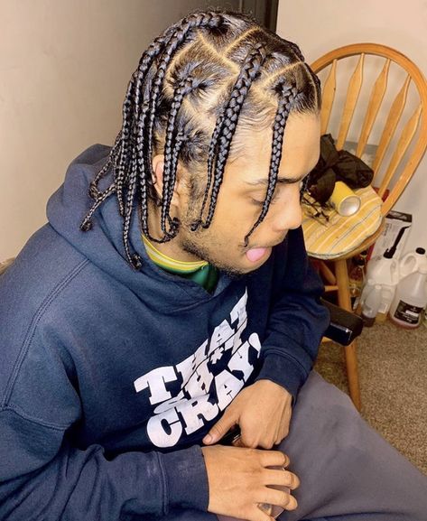 Single Plaits Braids Black Men, Single Plaits Braids Black, Braids Black Men, Rocky Outfits, Medium Size Box Braids, Boys Cornrows, Cornrows For Boys, Plaits Braids, Single Plaits