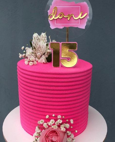 Bolo Rosa Pink Com Glitter, 25th Birthday Cakes, Minnie Cake, Barbie Cake, Cake Designs Birthday, 25th Birthday, Pink Cake, Pink Parties, Happy Birthday Cakes