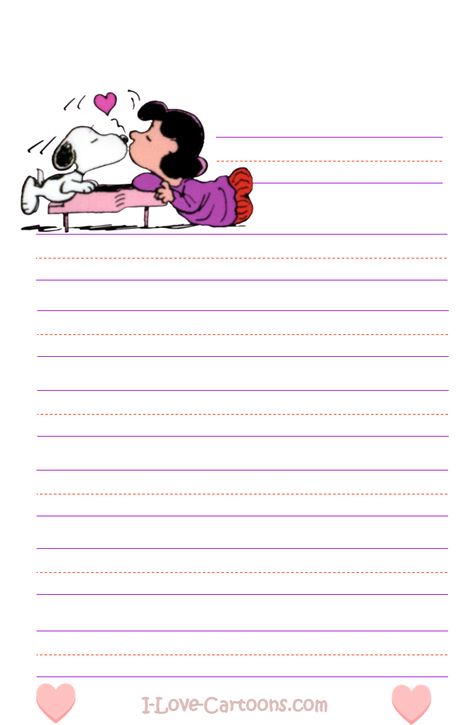 Snoopy Printable, Snoopy Writing, Cartoon Valentine, Looney Tunes Daffy Duck, Letters Paper, Charlie Brown Lucy, Valentine Printables, Stationary Printable, Snoopy Valentine