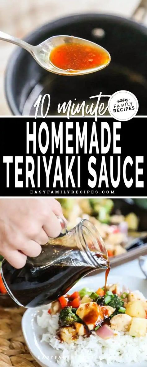 BEST Homemade Teriyaki Sauce {Only 15 minutes to make!} · Easy Family Recipes Chicken Teriyaki Sauce, Make Teriyaki Sauce, Sticky Sauce, Teriyaki Sauce Recipe, Asian Sauce, Homemade Teriyaki Sauce, Glazed Chicken, Teriyaki Sauce, Easy Family Meals