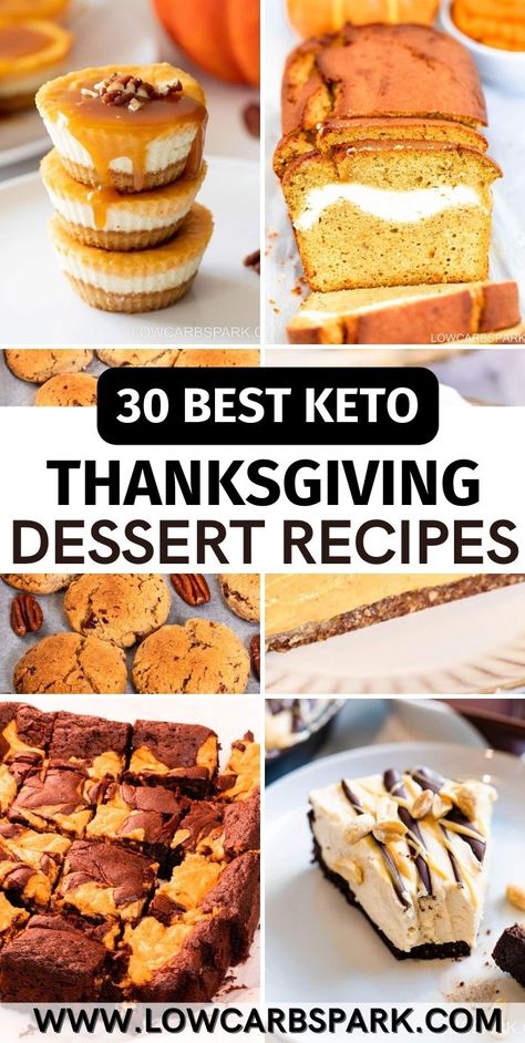 Looking for the best keto desserts for Thanksgiving? We've collected 20+ keto Thanksgiving dessert recipes into one page. Choose your favorite to make this year! #ketothanksgiving #desserts #ketodiet Keto Thanksgiving Desserts, Thanksgiving Dessert Recipes, Keto Thanksgiving, Pumpkin Cheesecake Bars, Thanksgiving Desserts Easy, Keto Holiday, Desserts Keto, Postre Keto, Low Carb Snack