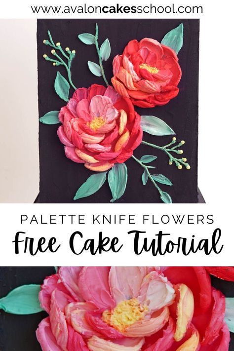 Pallette Knife Buttercream Flowers, Pallete Knife Flower Cake, Palette Knife Cake Tutorial, Palate Knife Painting On Cake, Palet Knife Cake Decorating, Pallet Knife Flowers Cake, Pallet Knife Buttercream Flowers, Palette Knife Cake Painting Tutorial, Palette Knife Buttercream Flowers