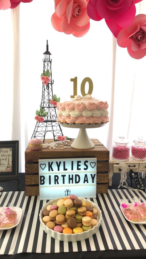 Paris Themed Birthday Party Games, Paris Sleepover Party, Paris Themed Birthday Party Food, Paris Tea Party Theme, Paris Kids Party, French Themed Birthday Party, French Themed Birthday, Paris Birthday Party Ideas, Paris Themed Party