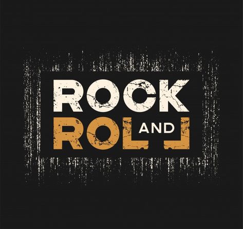 Rock And Roll Tshirt, Live Music Poster, Rock And Roll Sign, Hipster Tattoo, Grunge Effect, Design Kaos, Retro Radios, Shirt Logo Design, Vector Icons Illustration