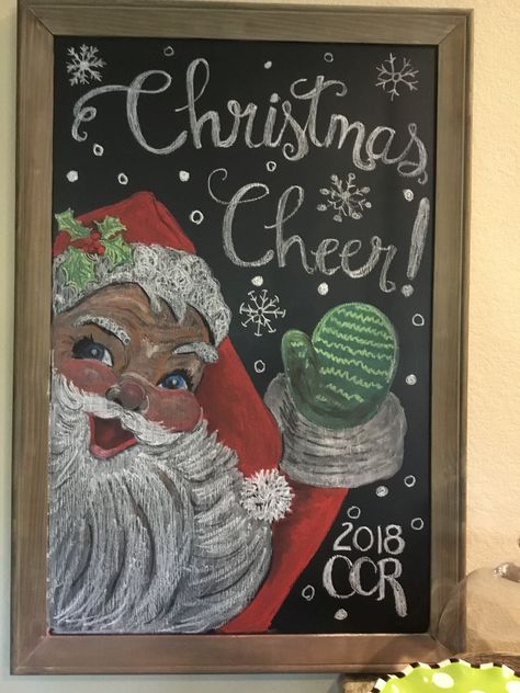 Christmas Dry Erase Board Drawings, Santa Claus Chalkboard Art, Santa Chalkboard Art, Dry Erase Board Drawings, Chalk Illustration, Chalkboard Pictures, Chalk Markers Art, Christmas Chalk, Christmas Chalkboard Art