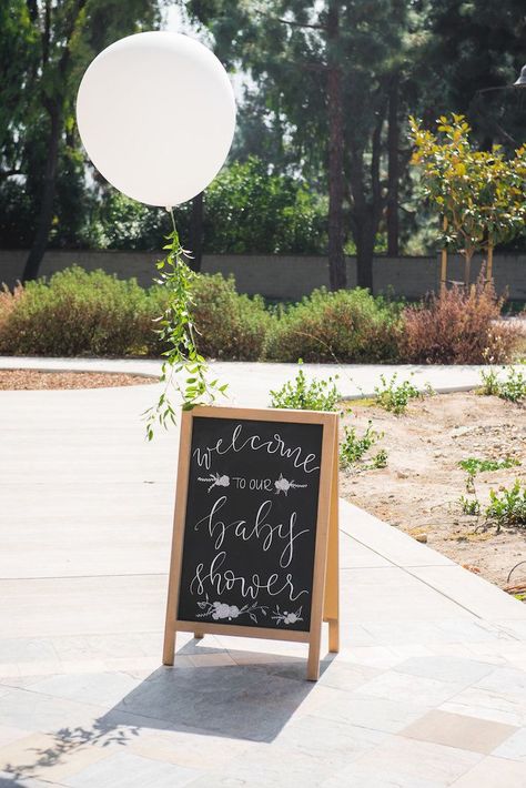 Chalkboard welcome sign with jumbo balloon from a Fall Boho Chic Baby Shower on Kara's Party Ideas | KarasPartyIdeas.com (15) #babyshower #babyshowerideas #babyshowertheme Chalkboard Welcome Sign, Chalkboard Welcome, Baby Shower Chalkboard, Idee Babyshower, Jumbo Balloons, Decoration Evenementielle, Outdoor Baby Shower, Chic Baby Shower, Trendy Baby Shower Ideas